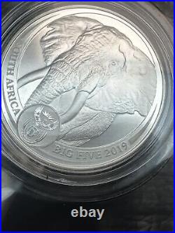 5 Rand BIG FIVE Elephant South Africa 1 oz Silver BU 2019 OGP & COA