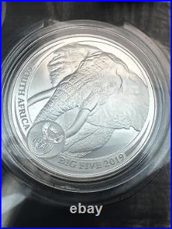 5 Rand BIG FIVE Elephant South Africa 1 oz Silver BU 2019 OGP & COA