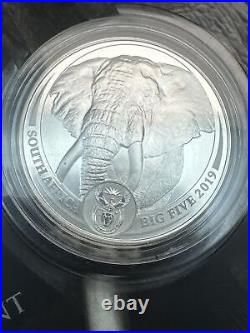 5 Rand BIG FIVE Elephant South Africa 1 oz Silver BU 2019 OGP & COA