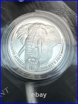 5 Rand BIG FIVE Elephant South Africa 1 oz Silver BU 2019 OGP & COA