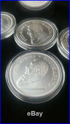 5 coins in lot. 2019 South Africa 1 oz Silver Krugerrand. In Capsule. NEW