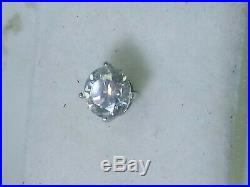 5mm 0.5Ctw. Genuine Natural Diamond SINGLE Stud Earring. 925 Silver Screw Back