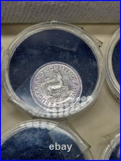 8 coins 1947-1982 South Africa Krugerrand Commemorative. 999 Fine Silver Round U