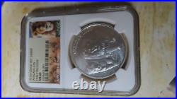 Africa Congo 2016 5000 Francs 1 Ounce 999 Silver African Lion Coin Ngc Ms69