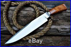 Andre Ronald Custom Handmade Bowie Knife D2 Full Tang Olive Wood 16.5'' Hunting