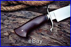 Andre Ronald Custom Handmade D2 Steel Bowie Knife Full Tang Walnut Wood 17.8'