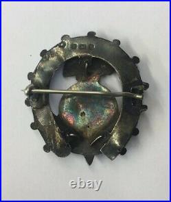 Antique Solid Silver 1900 South Africa Fusiliers Sweetheart Brooch 3.5cm