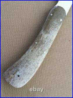 Arno Bernard Custom Knife With Sheath- Bone Handle- Very Nice- See Description