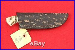 Arno Bernard Jr. Custom Gecko Fixed Blade Knife, Dahl Sheep Horn Handle, Mint
