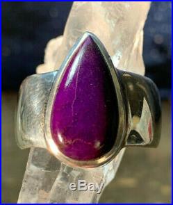 Beautiful Sugilite Crystal Ring South Africa Spiritual Protection. 925 Silver
