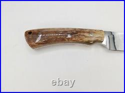 Beretta Hunter Knife N690 Steel Giraffe Bone with Leather Sheath