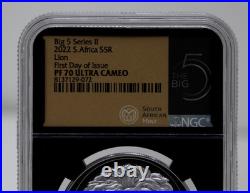 Big 5 Series Lion 1 oz Silver NGC PF70 Lion Proof NGC PF70 UC withBig Five Label