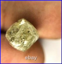 Big Rough Diamond 6.33TCW Silver Yellow Sparkling Natural Antique Polygon Gift