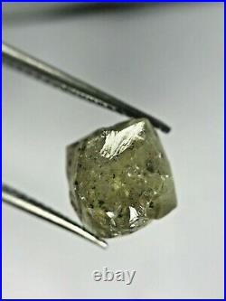Big Rough Diamond 6.33TCW Silver Yellow Sparkling Natural Antique Polygon Gift