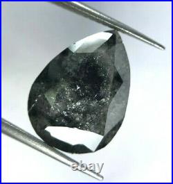 Big Rustic Natural Diamond 8.20TCW Silver Gray Sparkling Pear Full Cut for Gift