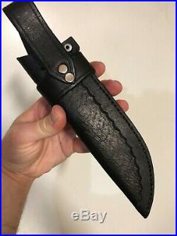 Black Dragon Forge D13 Fixed-blade knife withleather sheath 5160 steel