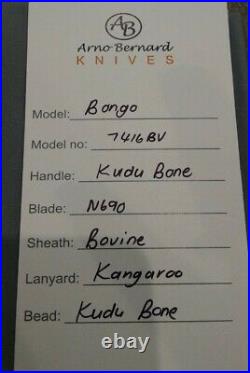 Blue Kudu Bone Bongo Bovine Sheath Kangaroo Lanyard Kudu Bone Bead Father's Day