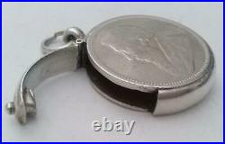 Boer War Silver Coin Holder Trench Art South Africa 1895 Half Crown Inset
