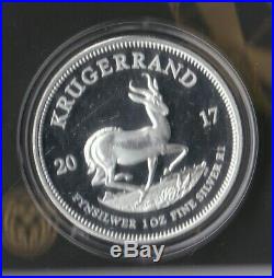 Boxed 2017 South Africa Silver Proof One Ounce Krugerrand With Certificate