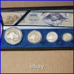 Buffalo 2001 South Africa Silver 4 Coin Proof Set 2 Oz 50c 3-3/4 Oz Total