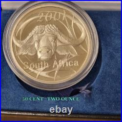 Buffalo 2001 South Africa Silver 4 Coin Proof Set 2 Oz 50c 3-3/4 Oz Total