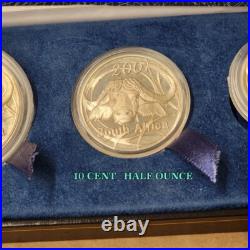 Buffalo 2001 South Africa Silver 4 Coin Proof Set 2 Oz 50c 3-3/4 Oz Total