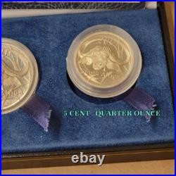 Buffalo 2001 South Africa Silver 4 Coin Proof Set 2 Oz 50c 3-3/4 Oz Total