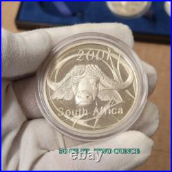 Buffalo 2001 South Africa Silver 4 Coin Proof Set 2 Oz 50c 3-3/4 Oz Total