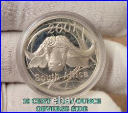 Buffalo 2001 South Africa Silver 4 Coin Proof Set 2 Oz 50c 3-3/4 Oz Total