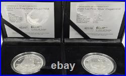Consecutive SNs 2020 South Africa 1oz Silver Proof Krugerrands with OGP & COA