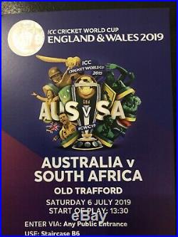 Cricket World Cup 2019 Australia Vs South Africa X 4 Silver Tickets
