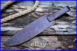 Custom Handmade Bowie Knife D2 Steel FULL TANG Walnut Wood 17'' OA LARGE