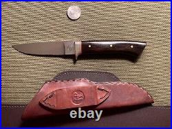 Custom PIETER VILJOEN Knife South Africa EBONY Handle with Leather Sheath