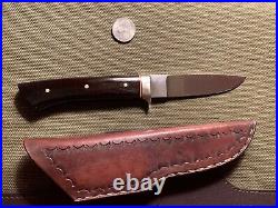 Custom PIETER VILJOEN Knife South Africa EBONY Handle with Leather Sheath