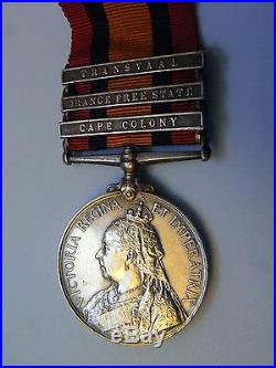 ENGLAND BRITISH EMPIRE QUEEN VICTORIA SOUTH AFRICA MEDAL WITH 3 BARS, silver