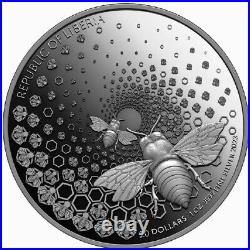 ENTOMA BEE 2023 $20 1 oz Pure Proof Silver Coin Liberia