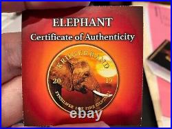 Elephant Black Ruthenium Big 5 II 1 Oz Silver Coin 5 Rand South Africa 2019
