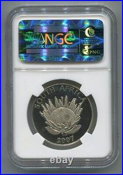F W De Klerk Nobel Prize R1 Silver 2007 NGC MS 65 South Africa Rare Coin