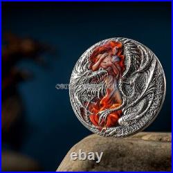 Flaming Wyvern 2 oz silver coin Cameroon 2023