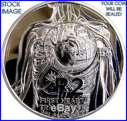 HEART TRANSPLANT 2017 South Africa Silver Proof 2 RAND SEALED R2 1 oz COA# 936