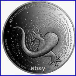 HERPETON GECKO 2023 1000 Francs CFA 1 oz Proof Silver Coin Cameroon