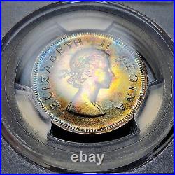 Insane Toned Proof Silver 1960 South Africa 2 Shillings PCGS PR67