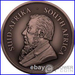 KRUGERRAND Antique Copper 1 Oz Silver Coin 1 Rand South Africa 2022