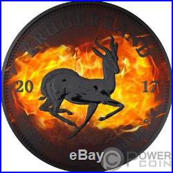 KRUGERRAND Burning Ruthenium 1 Oz Silver Coin 1 Rand South Africa 2017