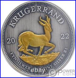 KRUGERRAND Gold Treasure Edition 1 Oz Silver Coin 1 Rand South Africa 2022