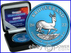 KRUGERRAND Space Blue 1 Oz Silver Coin 1 Rand South Africa 2022