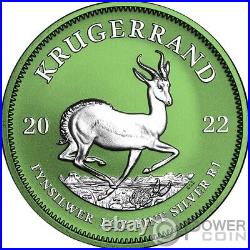 KRUGERRAND Space Green 1 Oz Silver Coin 1 Rand South Africa 2022