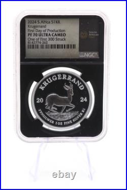 Krugerrand 1-oz Silver One of First 300 Struck Low Mintage NGC PF-70 FDI CAMEO Krugerrand 1-oz Silver One of First 300 Struck Low Mintage NGC PF-70 FDI CAMEO