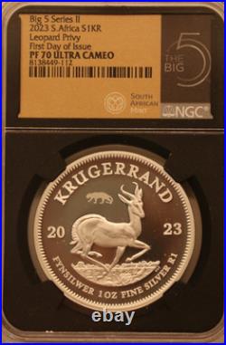 Krugerrand 1 oz Silver Privy Limited to 1,000 NGC PF70 First Day of Issue 2023