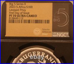 Krugerrand 1 oz Silver Privy Limited to 1,000 NGC PF70 First Day of Issue 2023